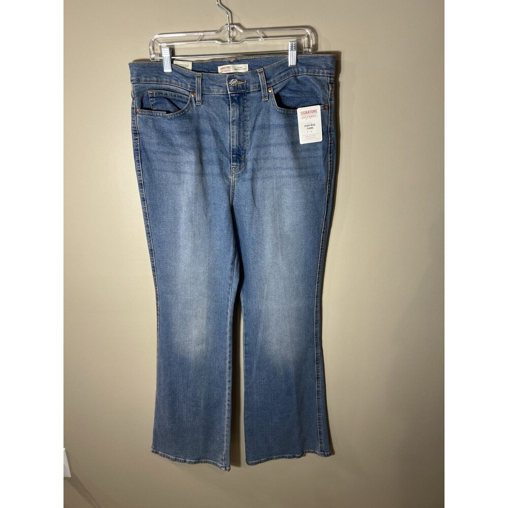Levi Signature Womens Heritage High Rise Flare Jeans Size 16 W33 NWT